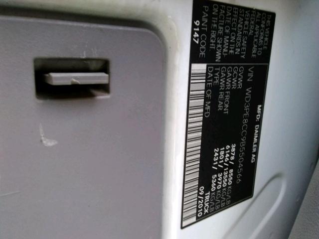 WD3PE8CC9B5504566 - 2011 MERCEDES-BENZ SPRINTER 2 WHITE photo 10