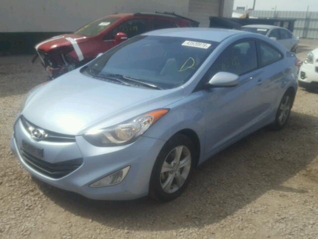 KMHDH6AE2DU003757 - 2013 HYUNDAI ELANTRA CO BLUE photo 2