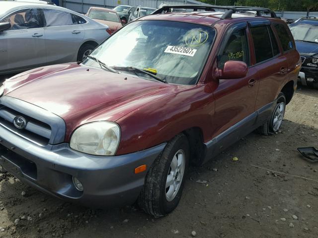 KM8SC13E85U866943 - 2005 HYUNDAI SANTA FE G RED photo 2