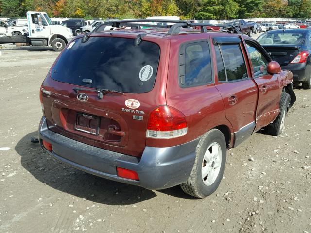 KM8SC13E85U866943 - 2005 HYUNDAI SANTA FE G RED photo 4