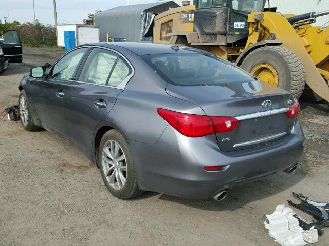 JN1BV7AR3EM680561 - 2014 INFINITI Q50 BASE CHARCOAL photo 3