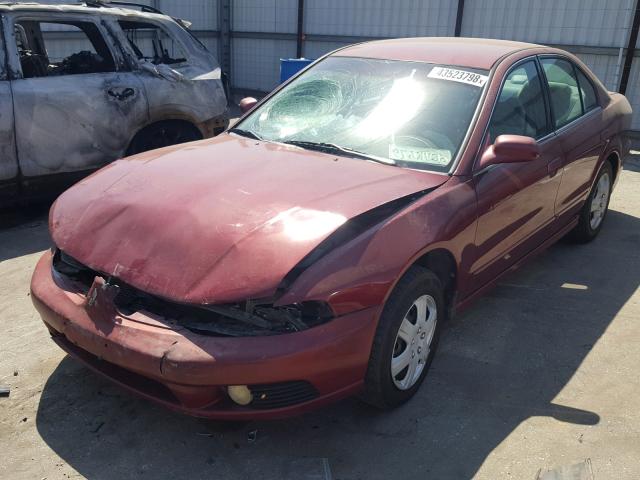 4A3AA46G42E039075 - 2002 MITSUBISHI GALANT ES RED photo 2