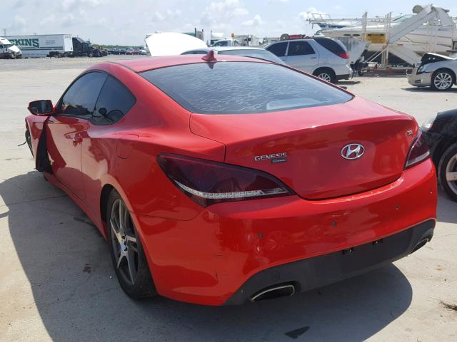 KMHHU6KH3AU017605 - 2010 HYUNDAI GENESIS CO RED photo 3