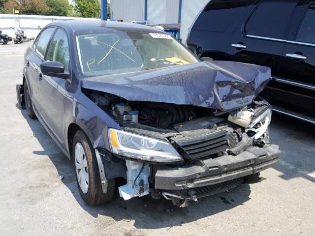 3VW2K7AJ4EM356200 - 2014 VOLKSWAGEN JETTA BASE BLUE photo 1