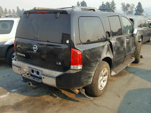 5N1AA08B75N720781 - 2005 NISSAN ARMADA SE BLACK photo 4