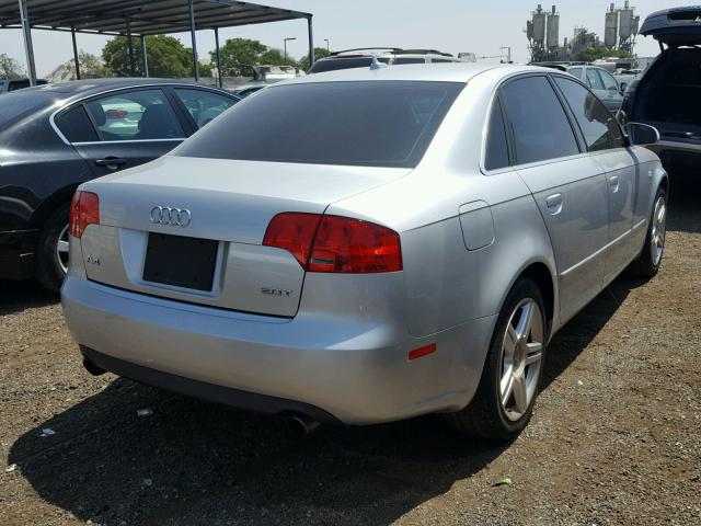 WAUAF78E17A084696 - 2007 AUDI A4 2 SILVER photo 4