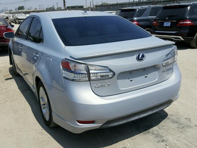 JTHBB1BA3A2030645 - 2010 LEXUS HS 250H SILVER photo 3