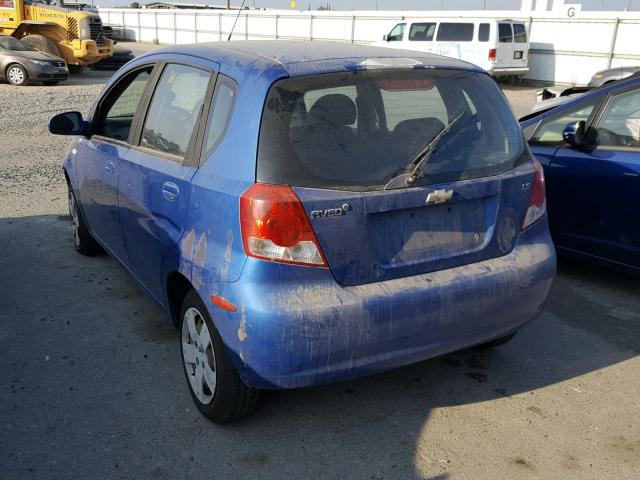 KL1TD66617B790432 - 2007 CHEVROLET AVEO BASE Көк фото 3