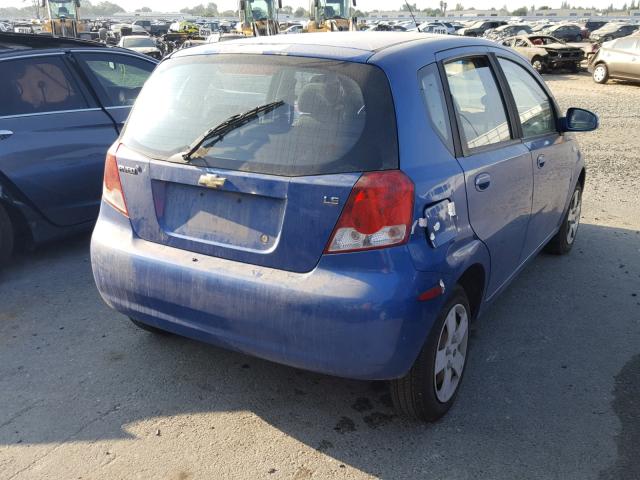 KL1TD66617B790432 - 2007 CHEVROLET AVEO BASE Көк фото 4