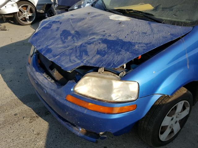 KL1TD66617B790432 - 2007 CHEVROLET AVEO BASE Көк фото 9