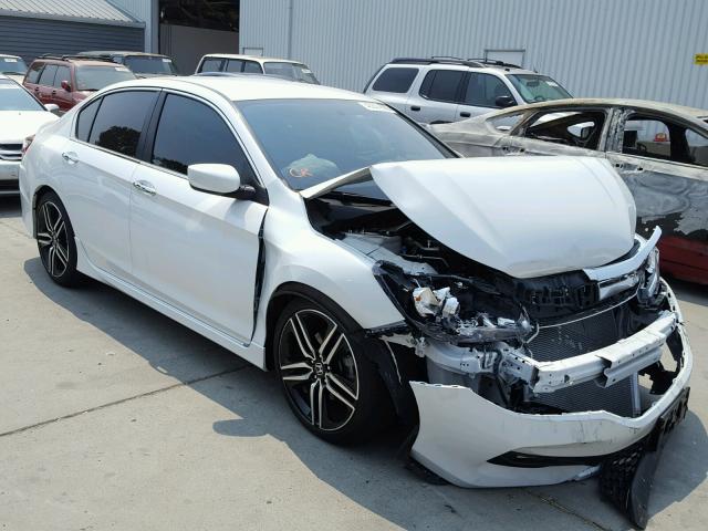 1HGCR2F52GA180542 - 2016 HONDA ACCORD SPO WHITE photo 1
