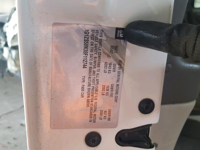 1G1ZS58N38F112744 - 2008 CHEVROLET MALIBU LS Ağ foto 10