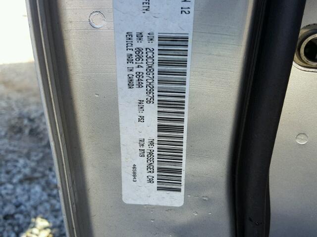 2C3CDXBG7CH296756 - 2012 DODGE CHARGER SE SILVER photo 10