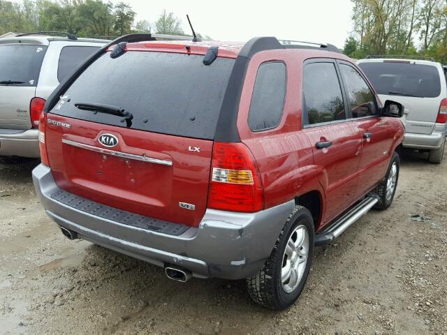 KNDJE723377373377 - 2007 KIA SPORTAGE E RED photo 4