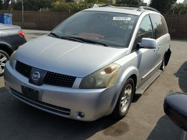 5N1BV28U24N313391 - 2004 NISSAN QUEST S SILVER photo 2