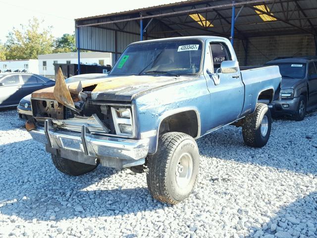 1GCEK14H8GF424295 - 1986 CHEVROLET K10 BLUE photo 2