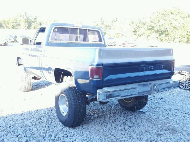 1GCEK14H8GF424295 - 1986 CHEVROLET K10 BLUE photo 3