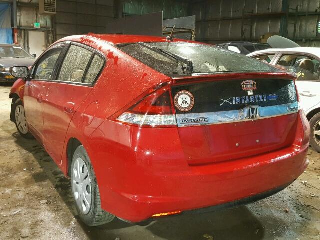 JHMZE2H34DS000580 - 2013 HONDA INSIGHT RED photo 3