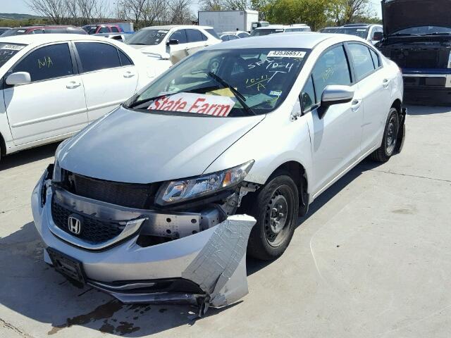 2HGFB2F59FH523381 - 2015 HONDA CIVIC GRAY photo 2