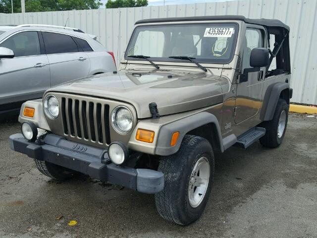 1J4FA44S75P344489 - 2005 JEEP WRANGLER / BROWN photo 2