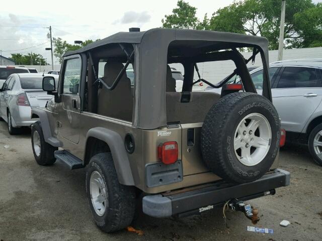 1J4FA44S75P344489 - 2005 JEEP WRANGLER / BROWN photo 3