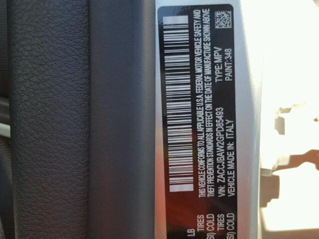 ZACCJBAW2GPD85493 - 2016 JEEP RENEGADE S SILVER photo 10