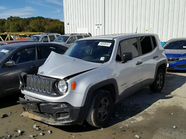 ZACCJBAW2GPD85493 - 2016 JEEP RENEGADE S SILVER photo 2