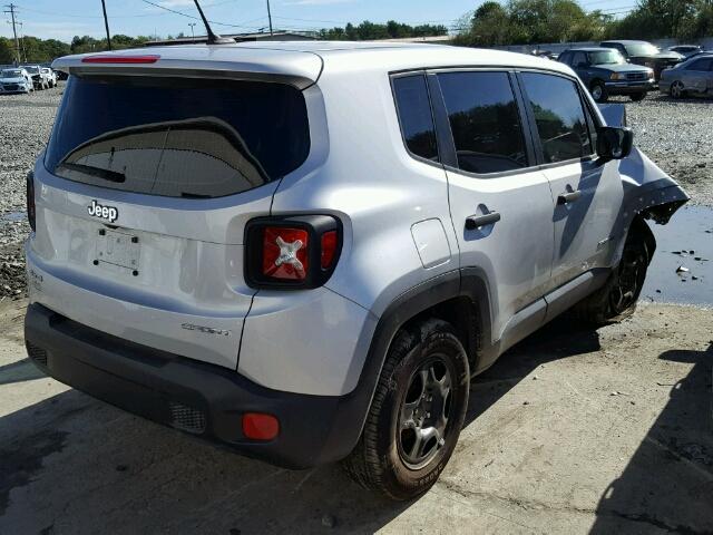 ZACCJBAW2GPD85493 - 2016 JEEP RENEGADE S SILVER photo 4