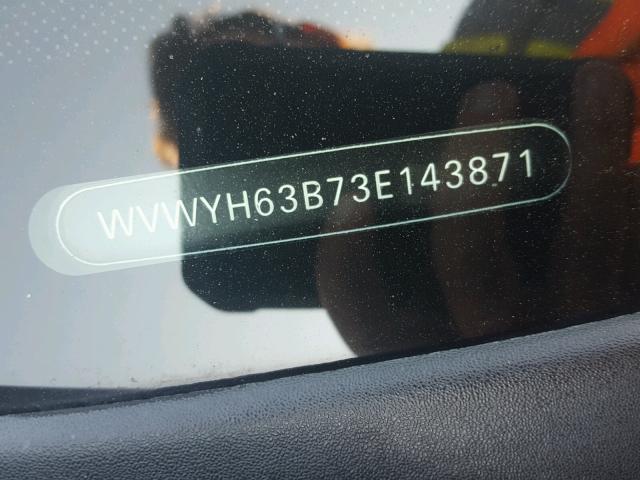 WVWYH63B73E143871 - 2003 VOLKSWAGEN PASSAT GLX GRAY photo 10