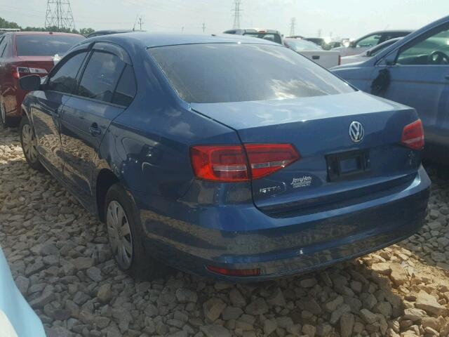 3VW2K7AJXFM264526 - 2015 VOLKSWAGEN JETTA BASE BLUE photo 3