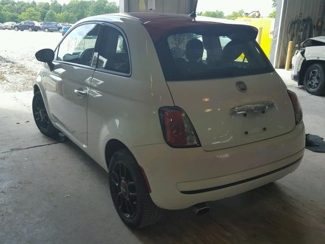 3C3CFFAR3FT710568 - 2015 FIAT 500 POP WHITE photo 3