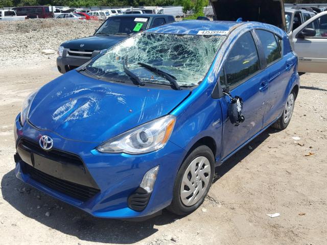 JTDKDTB35G1133010 - 2016 TOYOTA PRIUS C BLUE photo 2