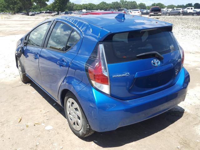 JTDKDTB35G1133010 - 2016 TOYOTA PRIUS C BLUE photo 3