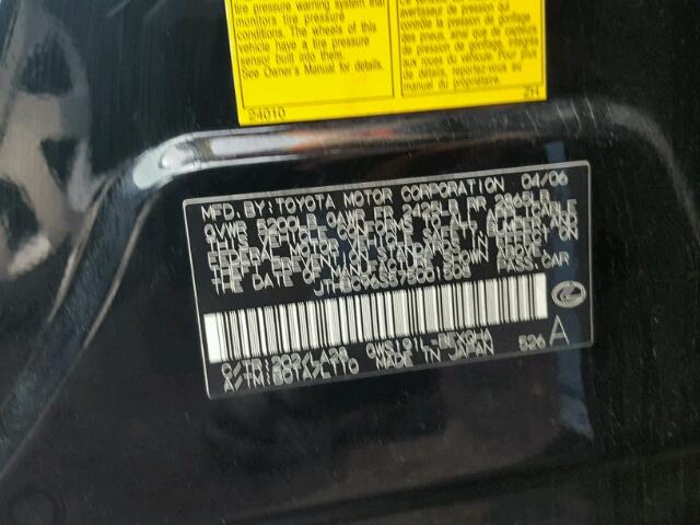 JTHBC96S575001508 - 2007 LEXUS GS BLACK photo 10