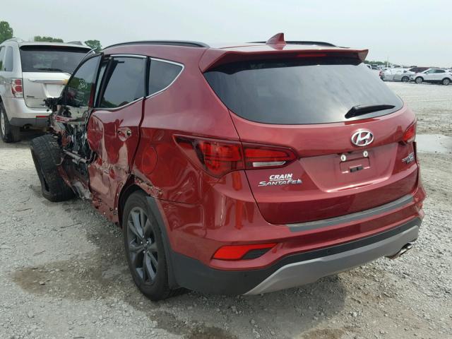 5XYZWDLA8HG445061 - 2017 HYUNDAI SANTA FE S RED photo 3