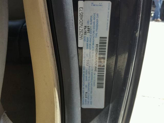 3VWCA21CXXM400408 - 1999 VOLKSWAGEN NEW BEETLE შავი ფოტო 10