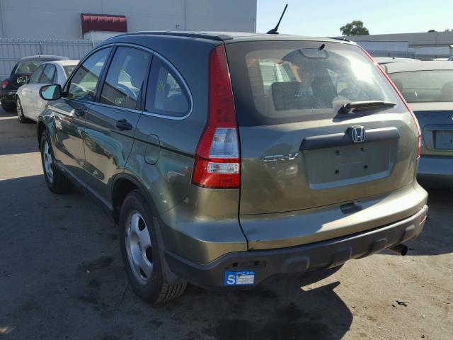 JHLRE38318C002510 - 2008 HONDA CR-V LX GREEN photo 3