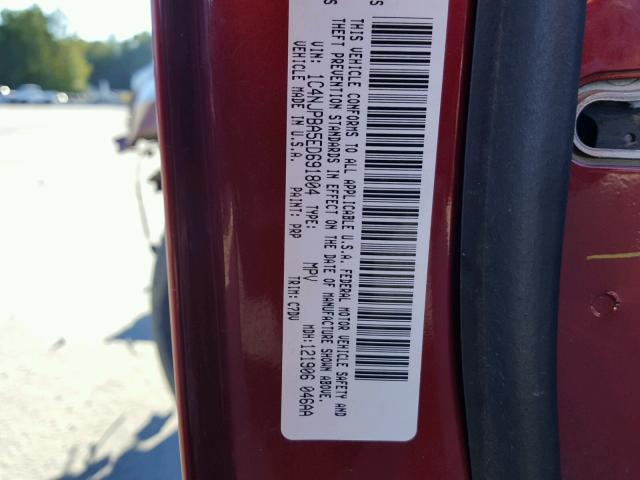 1C4NJPBA5ED691804 - 2014 JEEP PATRIOT SP BURGUNDY photo 10