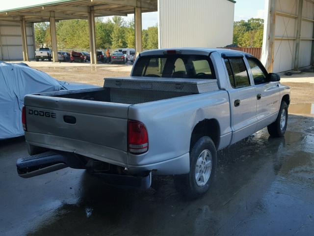 1B7HL2AX61S292907 - 2001 DODGE DAKOTA SILVER photo 4