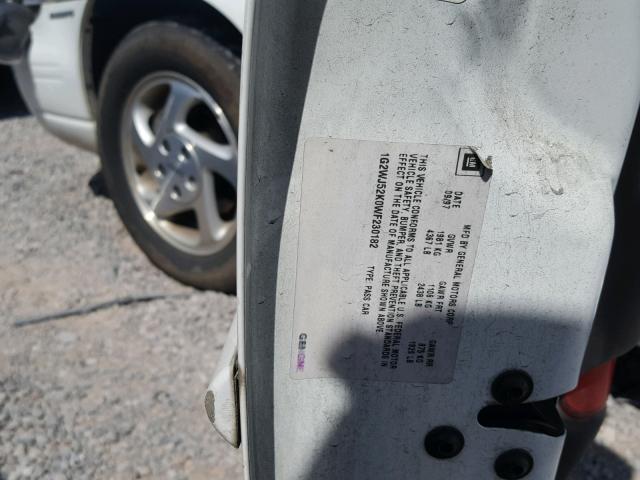 1G2WJ52K0WF230182 - 1998 PONTIAC GRAND PRIX Білий фото 10