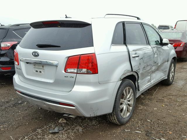 5XYKWDA24BG157381 - 2011 KIA SORENTO SX SILVER photo 4