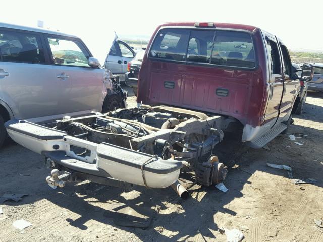 1FTSW21Y05EA29631 - 2005 FORD F250 SUPER MAROON photo 4