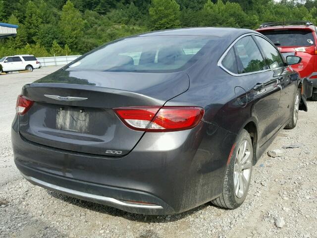 1C3CCCAB6GN158883 - 2016 CHRYSLER 200 LIMITE GRAY photo 4