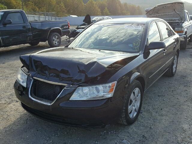 5NPET46C59H464570 - 2009 HYUNDAI SONATA GLS BLACK photo 2