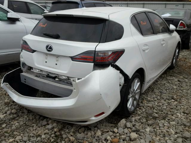 JTHKD5BH8D2126810 - 2013 LEXUS CT 200 WHITE photo 4