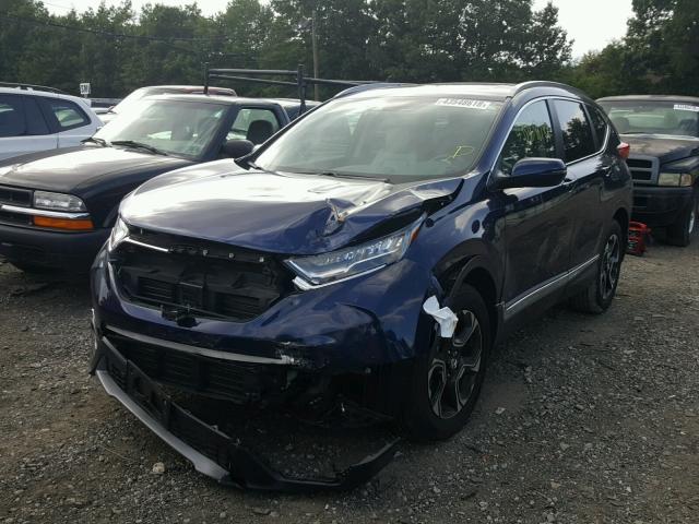 7FARW2H90JE001841 - 2018 HONDA CR-V TOURI BLUE photo 2