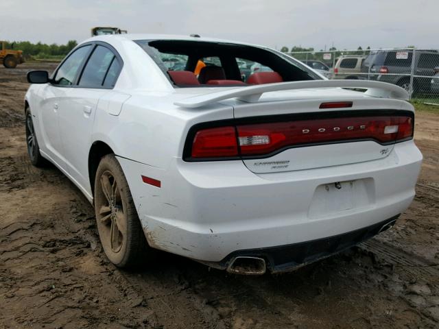 2C3CDXDT5EH156282 - 2014 DODGE CHARGER R/ WHITE photo 3