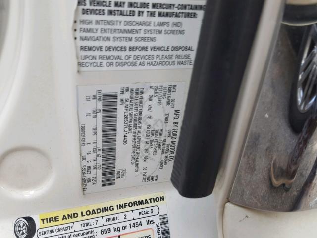 5LMFL28537LJ14430 - 2007 LINCOLN NAVIGATOR Beyaz fotoğraf 10