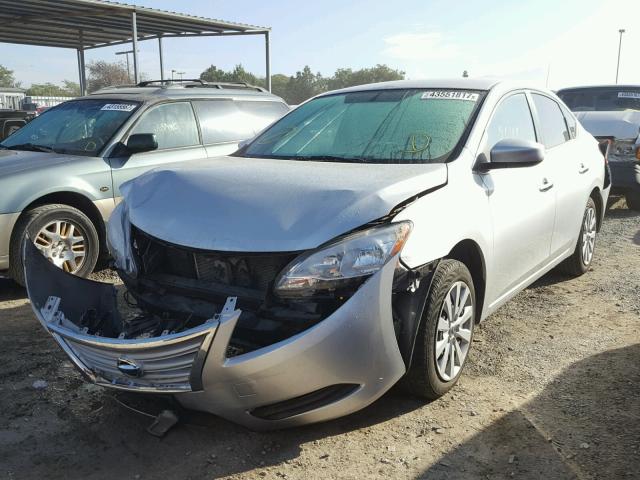 3N1AB7AP4EY249971 - 2014 NISSAN SENTRA S SILVER photo 2