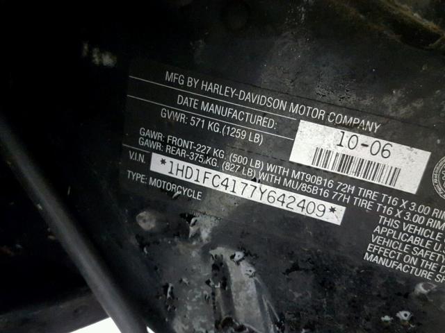 1HD1FC4177Y642409 - 2007 HARLEY-DAVIDSON FLHTCUI Күлгін фото 20